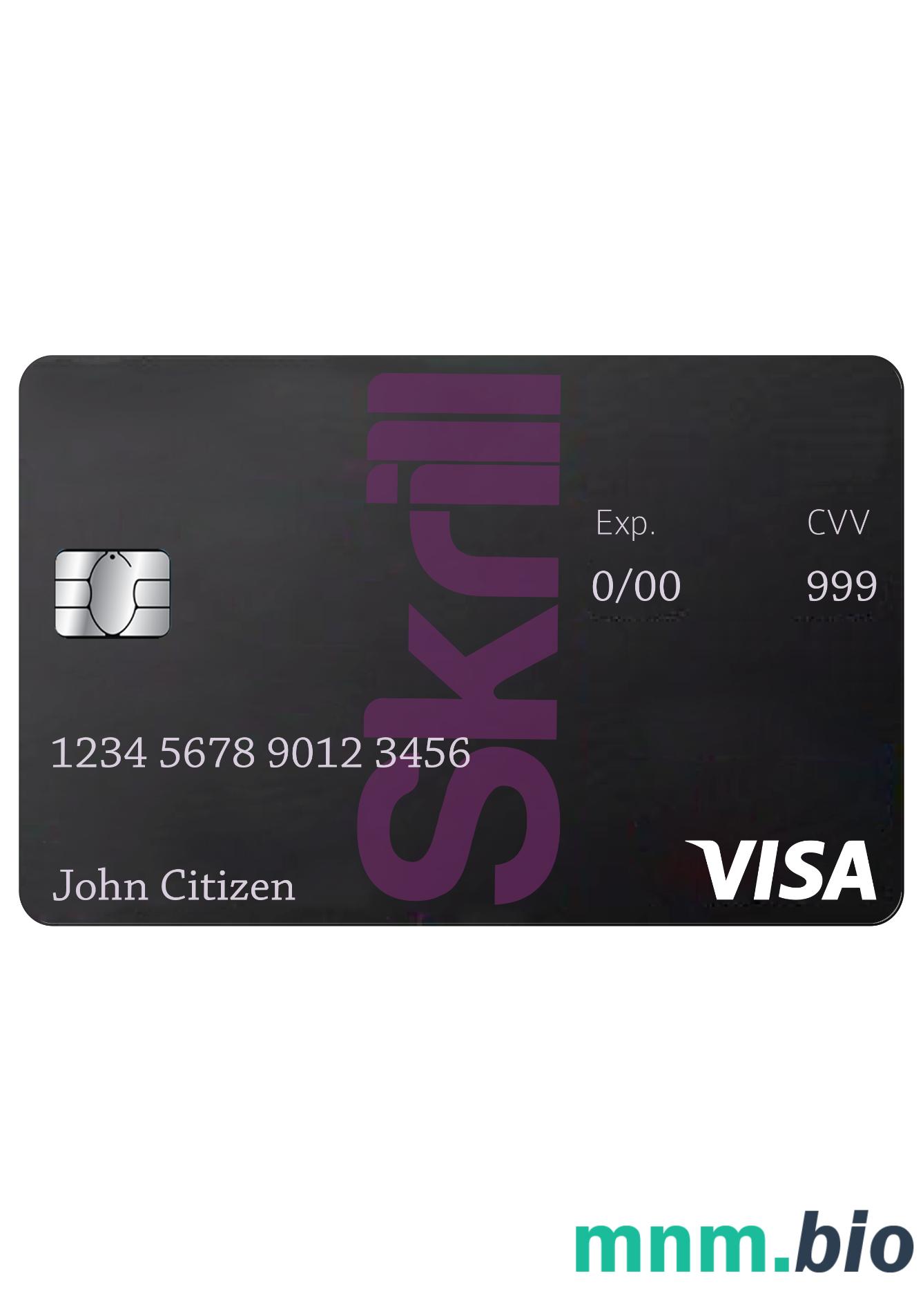 Skrill Visa Debit karta przykład w formacie PSD